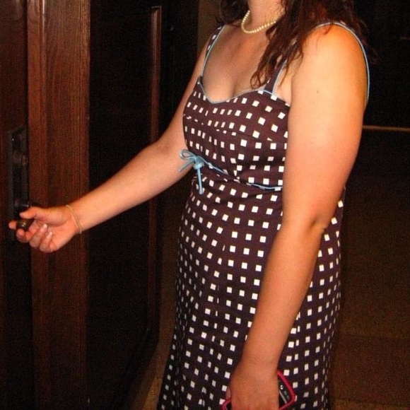 Brown Square Polka Dot R&K Originals Dress Size 14 - Picture 10 of 12